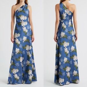 SACHIN & BABI Delphine Floral Print One Shoulder Gown 4
